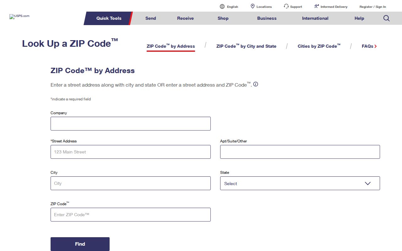 USPS address-to-ZIP lookup used to verify a DeBary mailing address